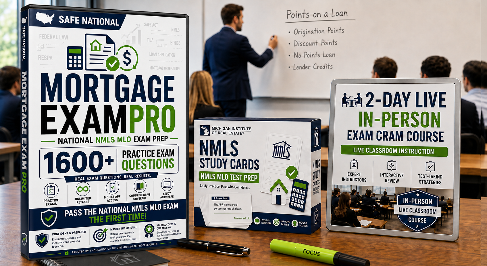 Mortgage classroom training with exam prep products