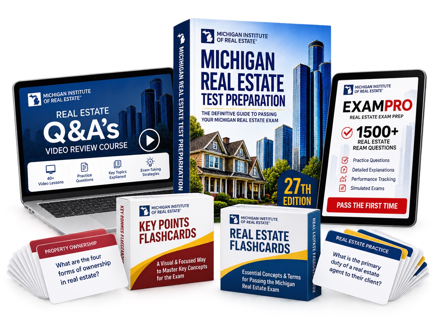 Michigan Real Estate Test Preparation and ExamPro bundle